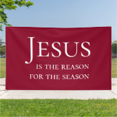 Large Red Jesus is the reason for Christmas Sign Spandoek (Buitenkant)