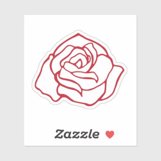 Large Rose Sticker (Feuille)
