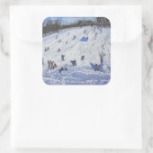 Large snowman Chatsworth 2012 Vierkante Sticker (Tas)