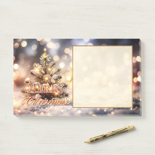 Large Sparkling Christmas Tree Holidays Post-it® Notes (Op bureau)