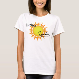 Large sun graphic with the words "Hello Sunshine" T-shirt