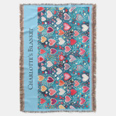 Large Throw - Heart design  Deken (Voorkant Verticaal)