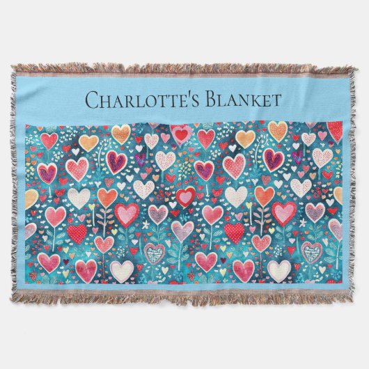 Large Throw - Heart design  Deken (Voorkant)