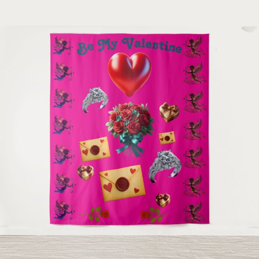 Large Valentine Tapestry Wandkleed (Voorkant)