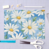 Large White Daisies on a Sky Blue Background Tissuepapier (Craft)