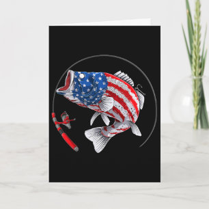 Largemouth B Vis Usa Amerikaanse Vlag Vissen Kaart