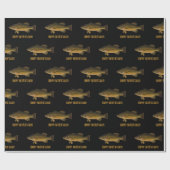 Largemouth Bass Fish Pattern Happy Father's Day Cadeaupapier (Vlak)