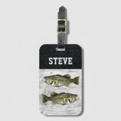 Largemouth Bass Gevist Trip Cool Naam Angler Bagagelabel (Voorkant (verticaal))