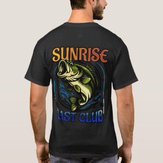 Largemouth Bass illustratie Sunrise Cast Club T-shirt