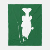 Largemouth Bass in Silhouette Fleece Deken (Voorkant)