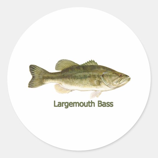 Largemouth Bass Logo (getiteld) Ronde Sticker (Voorkant)