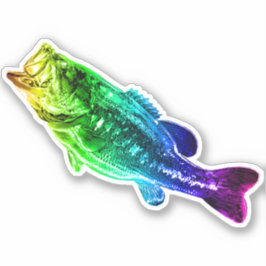 LARGEMOUTH BASS Rainbow Sticker