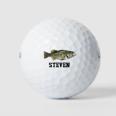 Largemouth Bass Vist Angler Name Golfballen (Voorkant)
