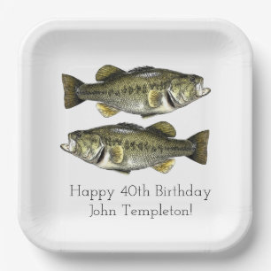 Largemouth Bass Vist Birthday Party Napkins Papieren Bordje