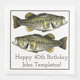 Largemouth Bass Vist Birthday Party Napkins Servet