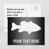 Largemouth Bass Vist sjabloon Briefkaart (Voorkant / Achterkant)