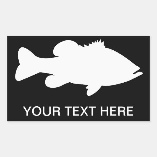 Largemouth Bass Vist sjabloon Rechthoekige Sticker (Voorkant)