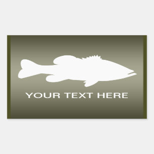 Largemouth Bass Vist sjabloon Rechthoekige Sticker