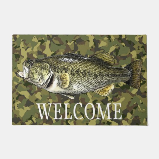 Largemouth Bass Vist Welcome Camo Deurmat (Voorkant)