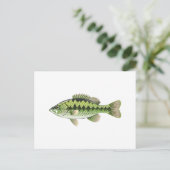 Largemouth Spotted Green American Bass Vector Briefkaart (Staand voorkant)