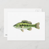 Largemouth Spotted Green American Bass Vector Briefkaart (Voorkant / Achterkant)