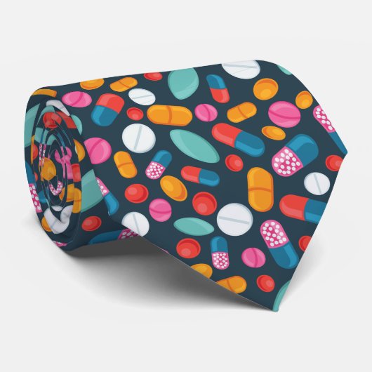 "Larges ouverts !" cravate d'impression de pilule (Roulé)