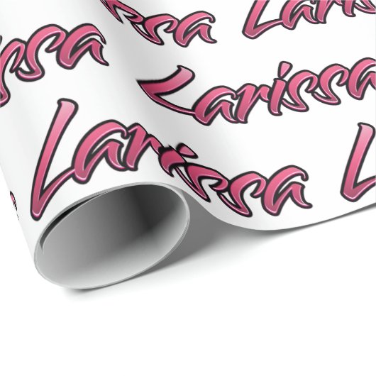 Larissa faded pink papier cadeau personnalisé (Coin rond)