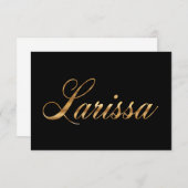 Larissa gold Design Lettering Karte (Voorkant / Achterkant)