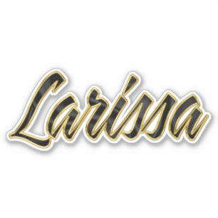 Larissa noir or lettrage Autocollant Sticker