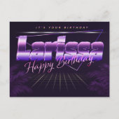 Larissa Nom Prénom Date d'anniversaire de la carte (Devant)