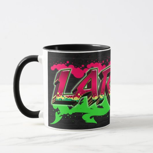 Larissa Prénom Graffiti red Tasse verte (Gauche)