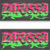 Larissa prénom nom graffiti autocollant sticker (Devant)