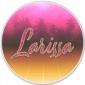 Larissa Vorname Name golden pink Aufkleber Sticker (Voorkant)