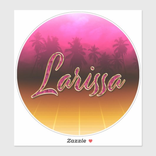 Larissa Vorname Name golden pink Aufkleber Sticker (Vel)