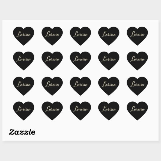Larissa white gold Handwriting Autocollant coeur (Feuille)