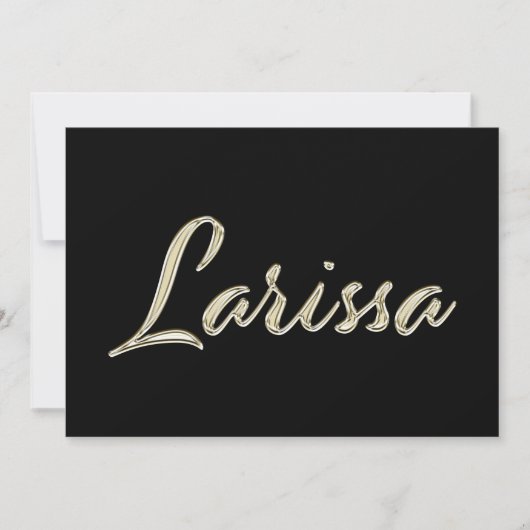 Larissa white gold Handwriting Karte Kaart (Voorkant)