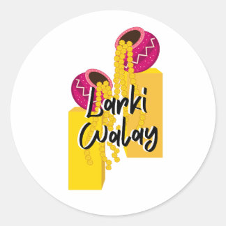 Larki Walay | Desi bruiloft speels feest Ronde Sticker