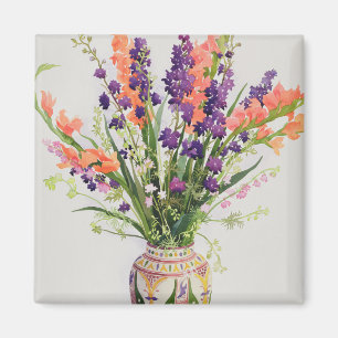 Larkspur en Gladioli in een Marokkaanse Vase Magneet