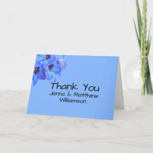 Larkspur Floral Bleu Personnalisé Merci Notes