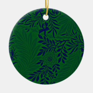 Larkspur in Vibrant Green en Blue Keramisch Ornament