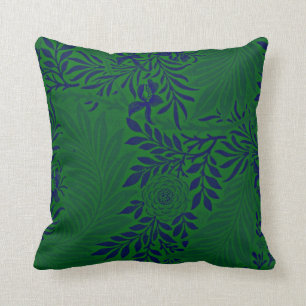 Larkspur in Vibrant Green en Blue Kussen