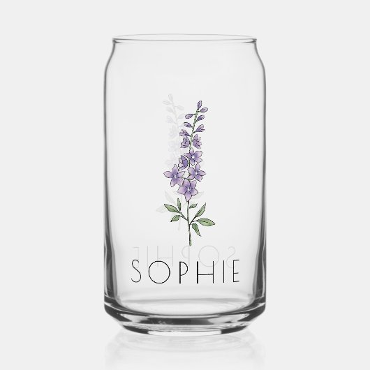 LARKSPUR Juillet Fleur de naissance Nom personnali (Recto)