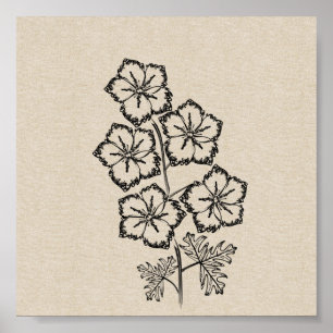 Larkspur pour Juillet Poster Fleur