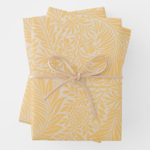 Larkspur William Morris geel inpakpapier Vel