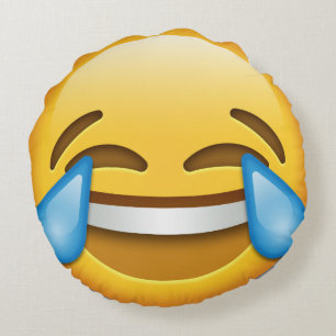 Larmes de coussin drôle d'emoji de joie