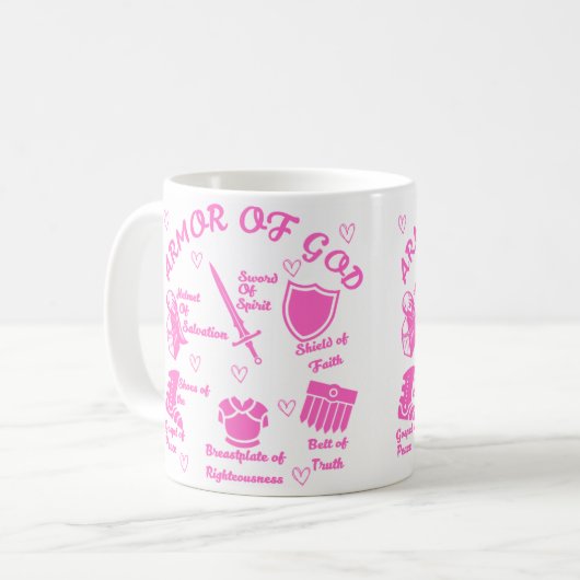 L'Armure de Dieu Mug blanche et rose (Devant gauche)
