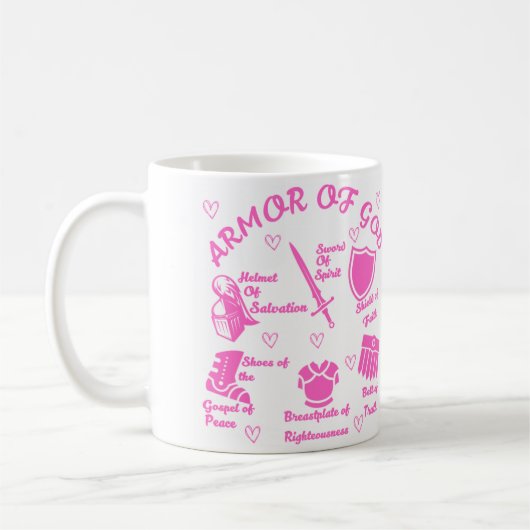 L'Armure de Dieu Mug blanche et rose (Gauche)