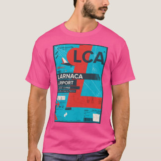 Larnaca Airport Cyprus Travel Stamp Flight Pass T-shirt
