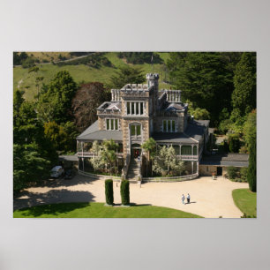 Larnach Castle, Dunedin, Nieuw-Zeeland - luchtfoto Poster