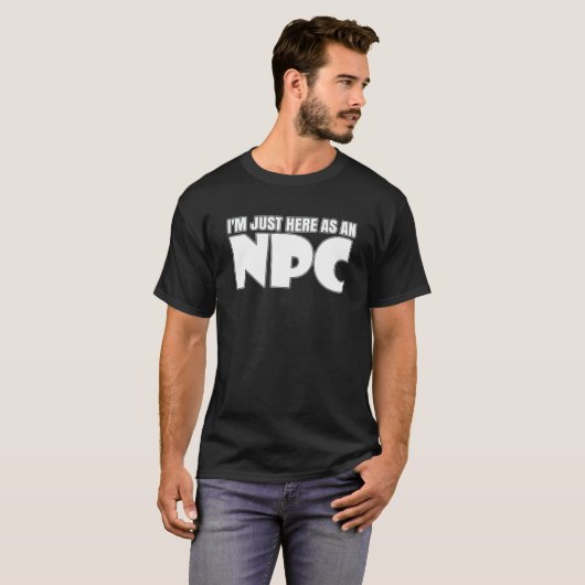 Larping Events Net hier als een NPC T-shirt (Voorkant volledig)